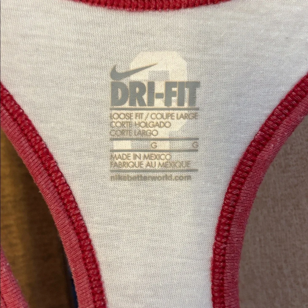 FINAL MARKDOWN Nike White Tank Top with Red and Gold Trojans Design large